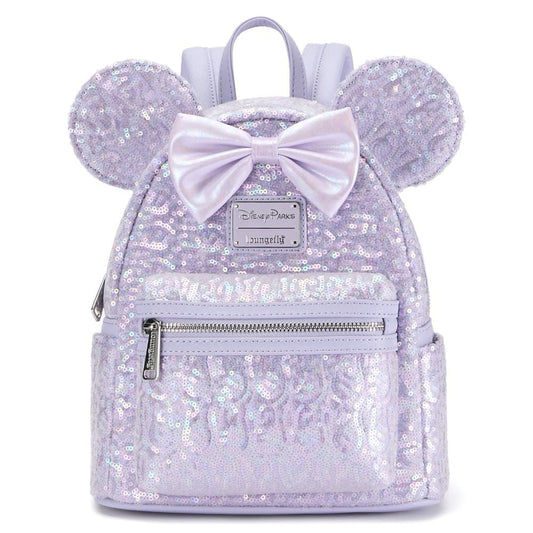 Disney Parks Minnie Mouse Opalescent Lavender Sequin Mini Backpack