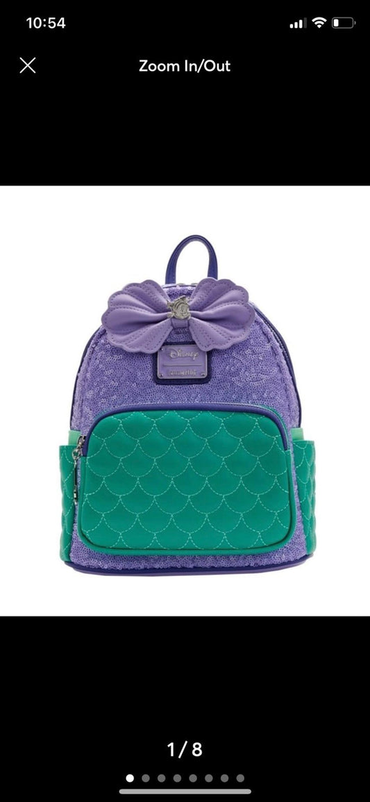 Disney The Little Mermaid Princess Ariel Sequin Mini Backpack