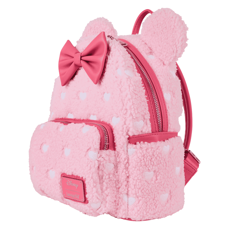 Disney Minnie Mouse Hearts Strawberry Scented Sherpa Mini Backpack