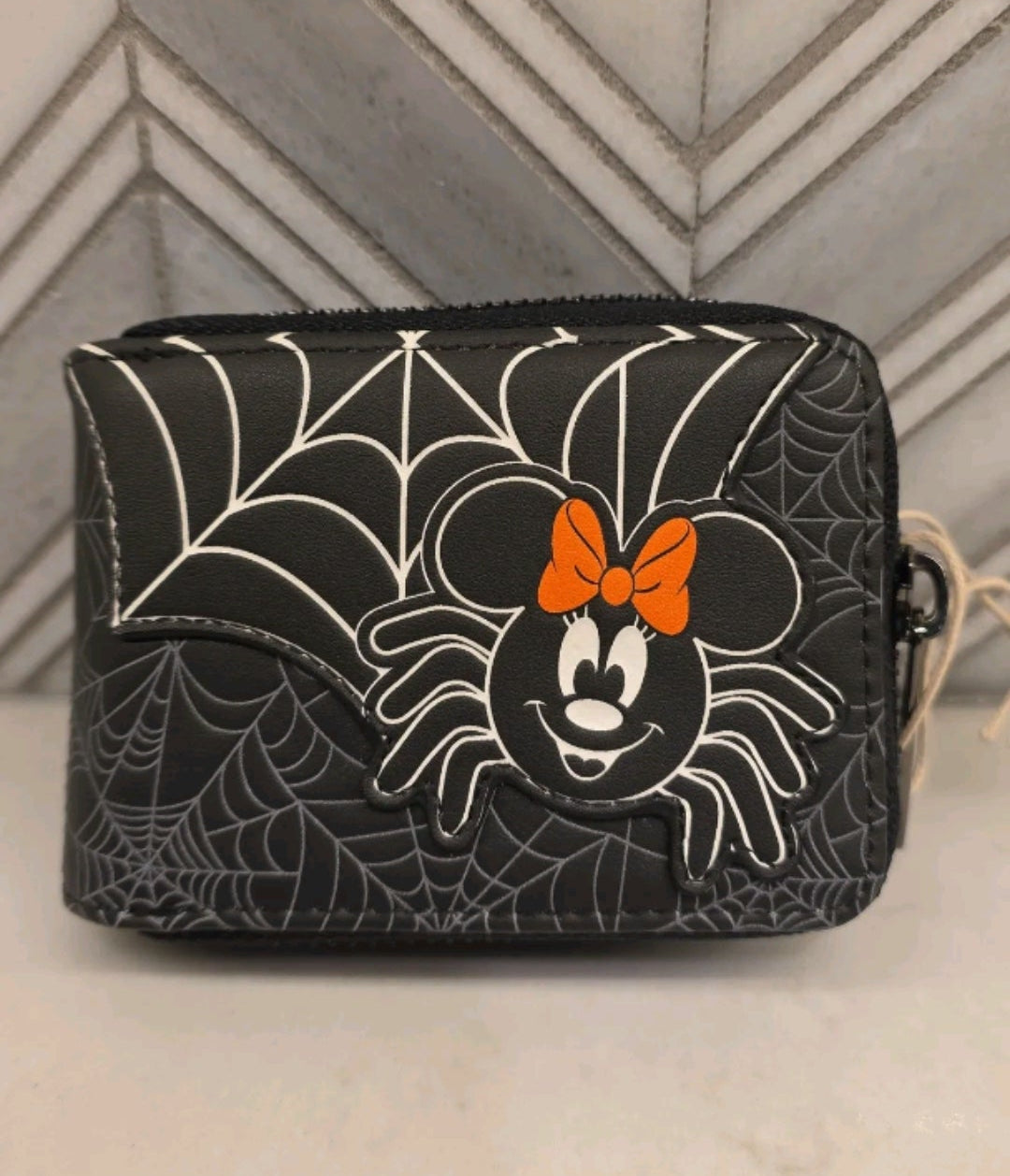 WALLET: Disney Minnie Mouse Spider GITD Glow in the Dark Accordion Zip Around Wallet
