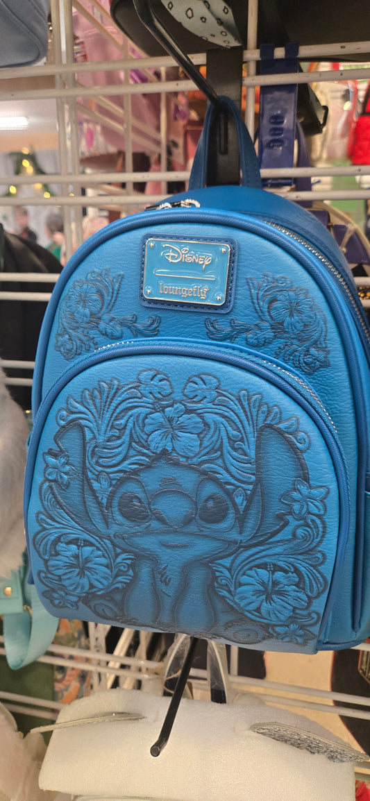 Disney Lilo & Stitch Tooled Blue Mini Backpack