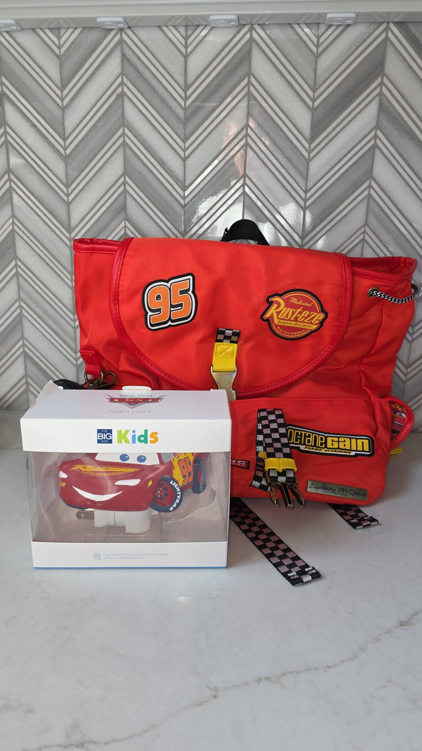 Disney Pixar Cars Lightening McQueen School Backpack with Night Light