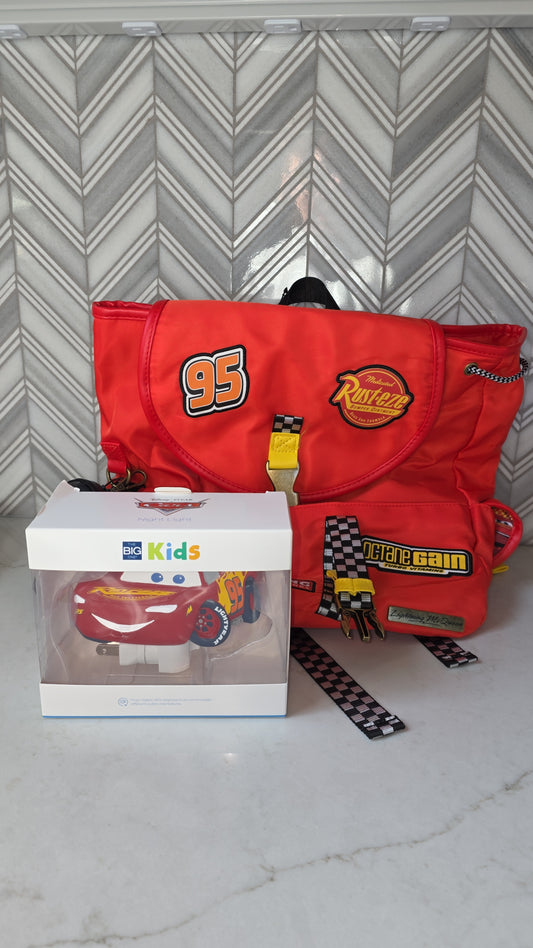 Disney Pixar Cars Lightening McQueen School Backpack with Night Light