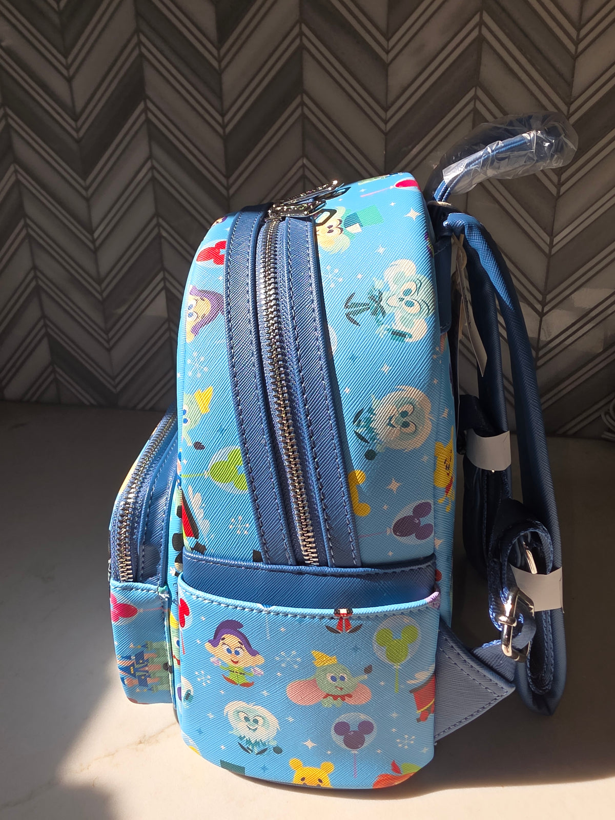 BP: Loungefly Disney Parks Chibi Character and Balloon AOP Mini Backpack