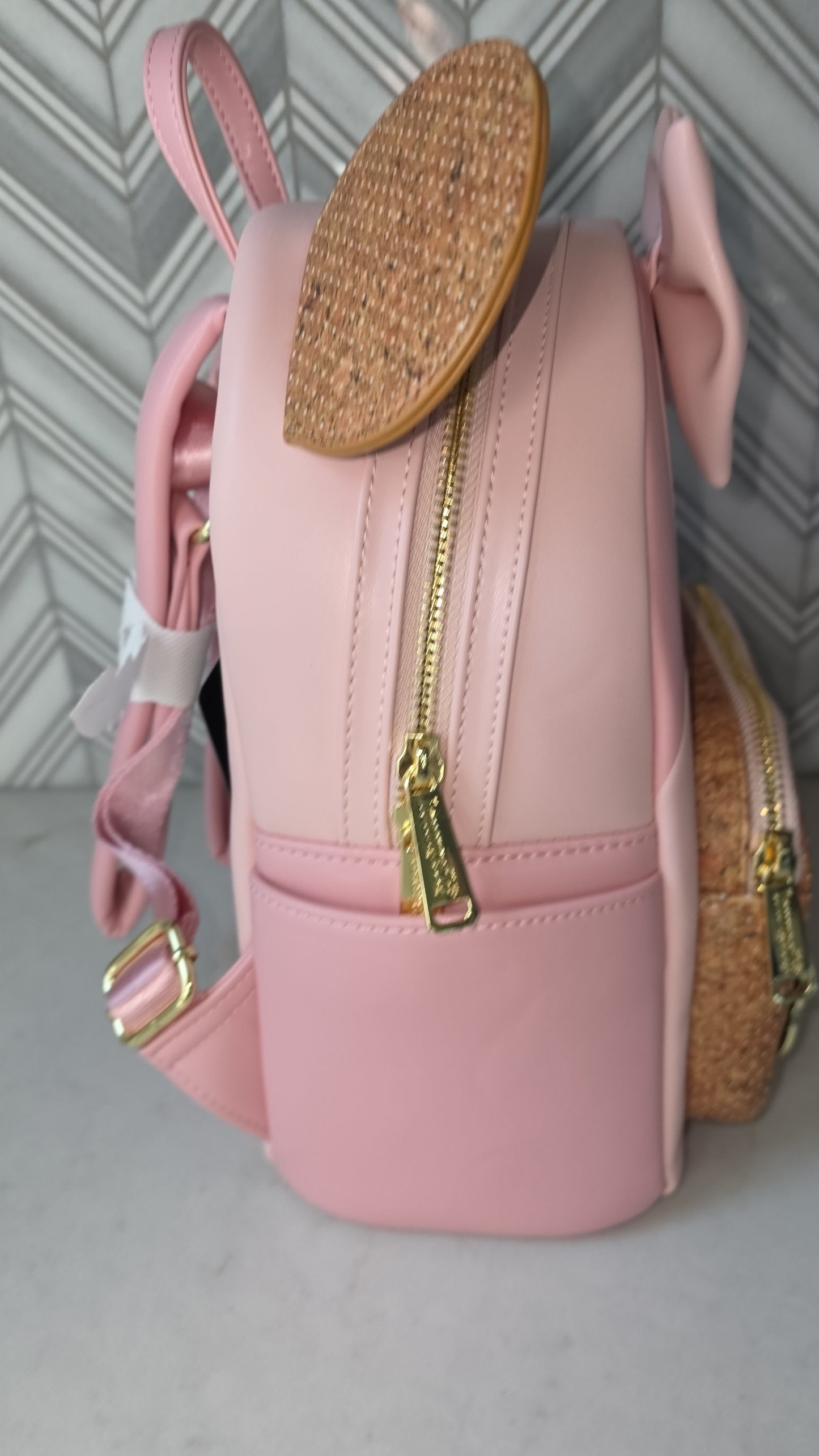 Disney Minnie Mouse Cosplay Blush Cork Trading Pin Mini Backpack with Starter Pin and Lanyard Set