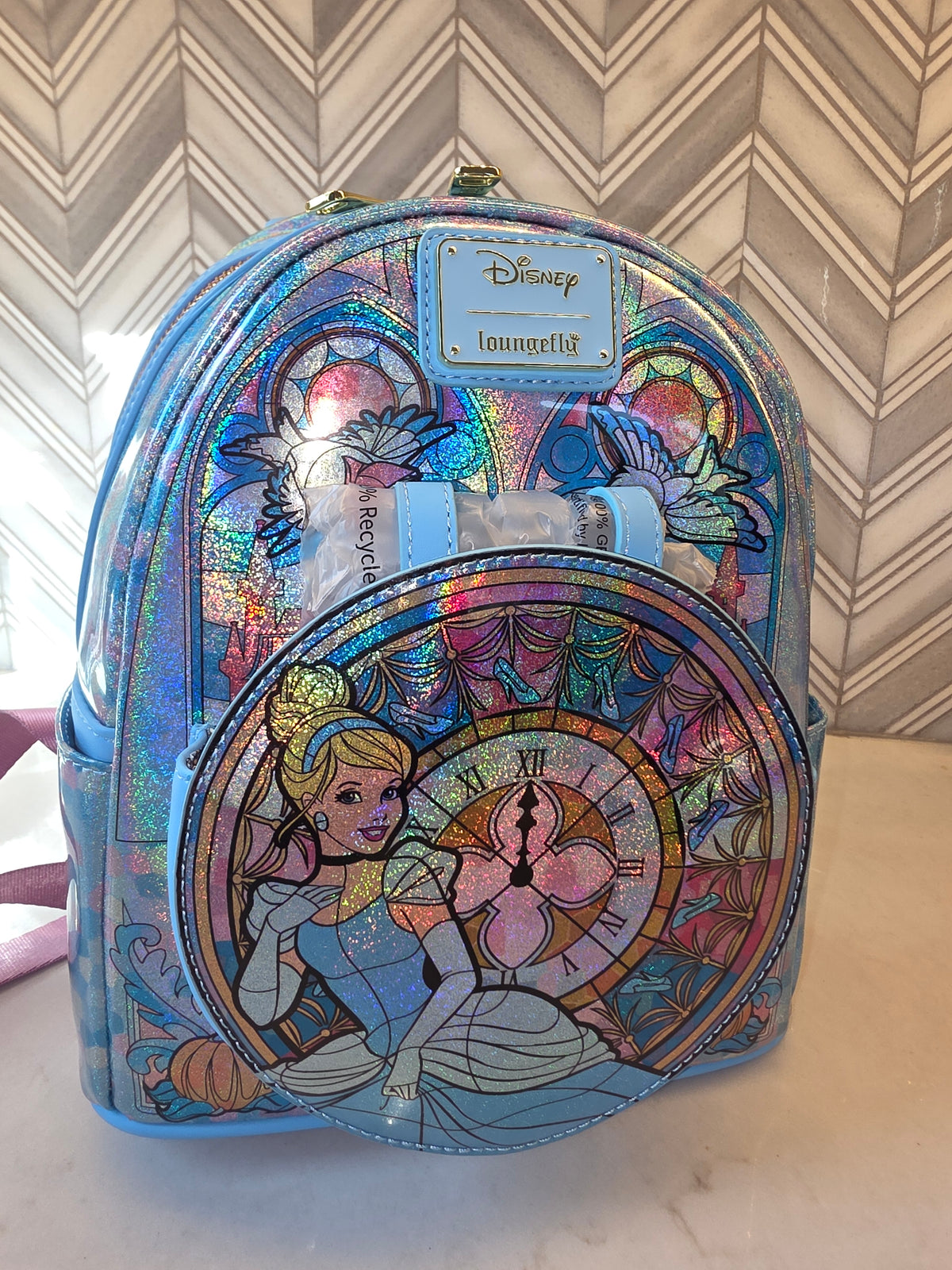 BP: Loungefly Disney Cinderella Amazon Exclusive Stained Glass Mini Backpack