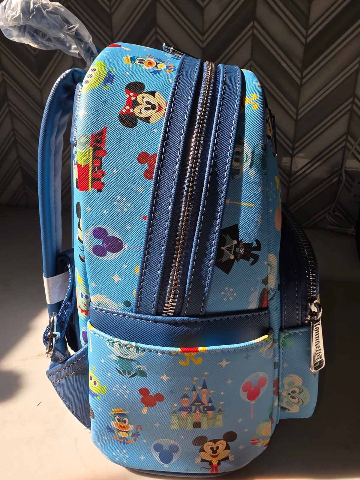BP: Loungefly Disney Parks Chibi Character and Balloon AOP Mini Backpack