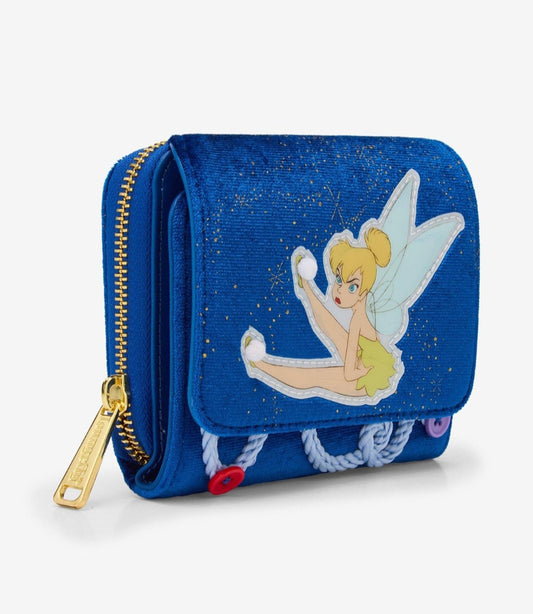 Disney Peter Pan Tinkerbell Sassy Button Velvet Indexer Wallet