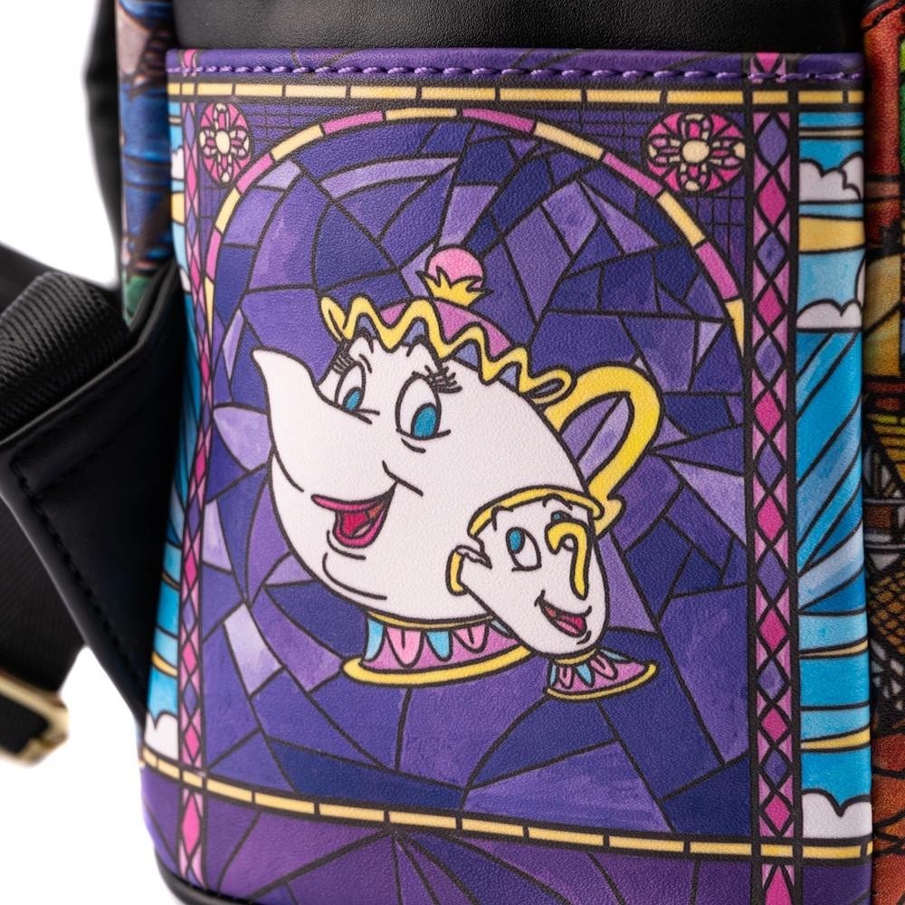 Disney Beauty and the Beast Belle Princess Castle Series Stained Glass Mini Backpack