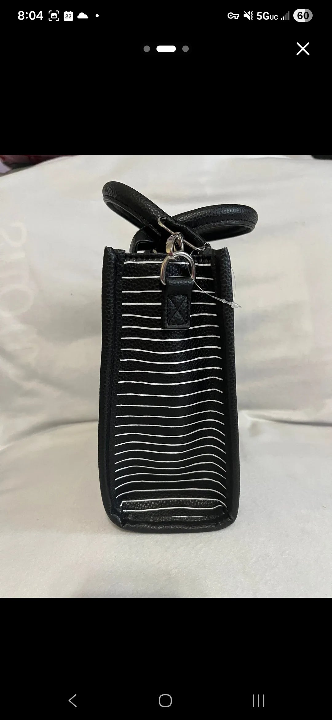 The Nightmare Before Christmas NBC Jack and Sally Striped Handbag