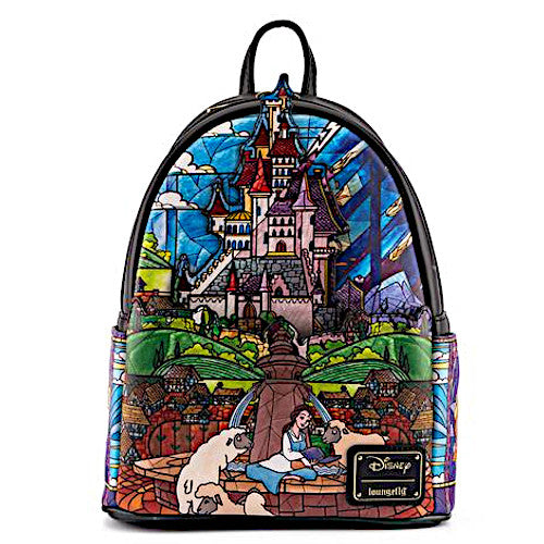 Disney Beauty and the Beast Belle Princess Castle Series Stained Glass Mini Backpack