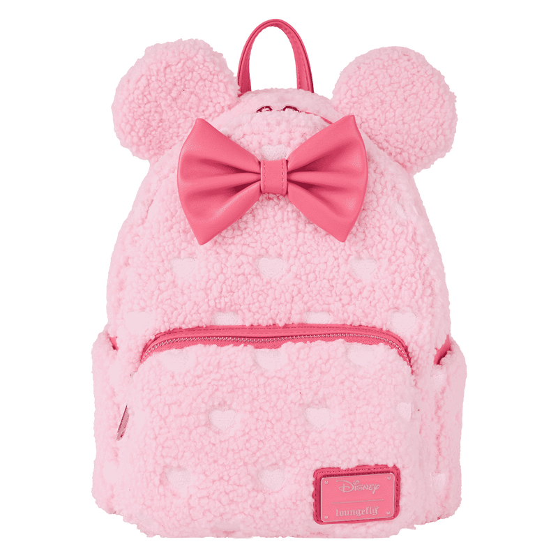 Disney Minnie Mouse Hearts Strawberry Scented Sherpa Mini Backpack