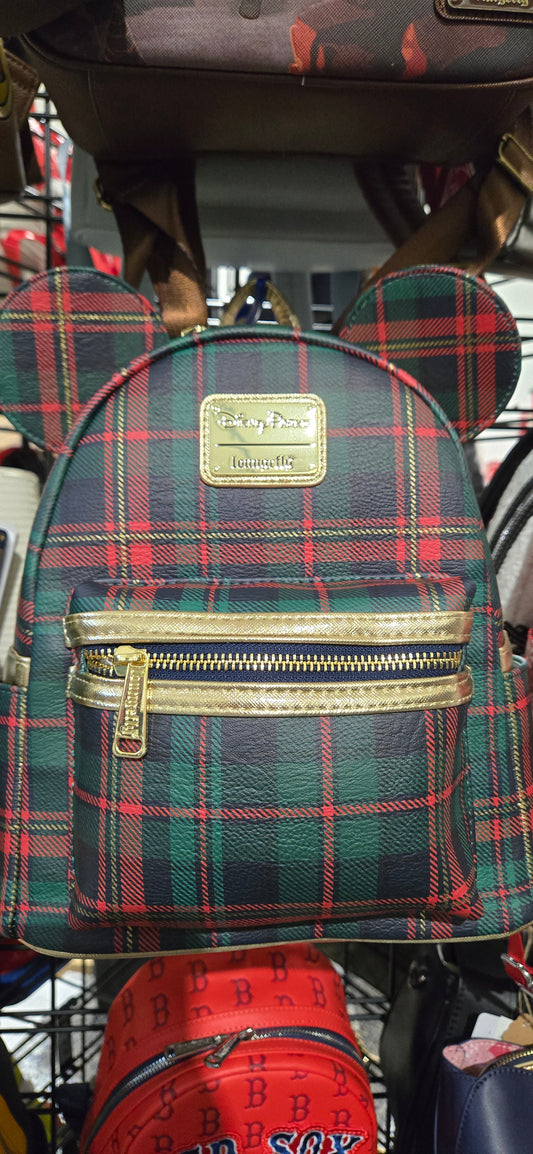 Disney Parks Plaid Christmas Mini Backpack