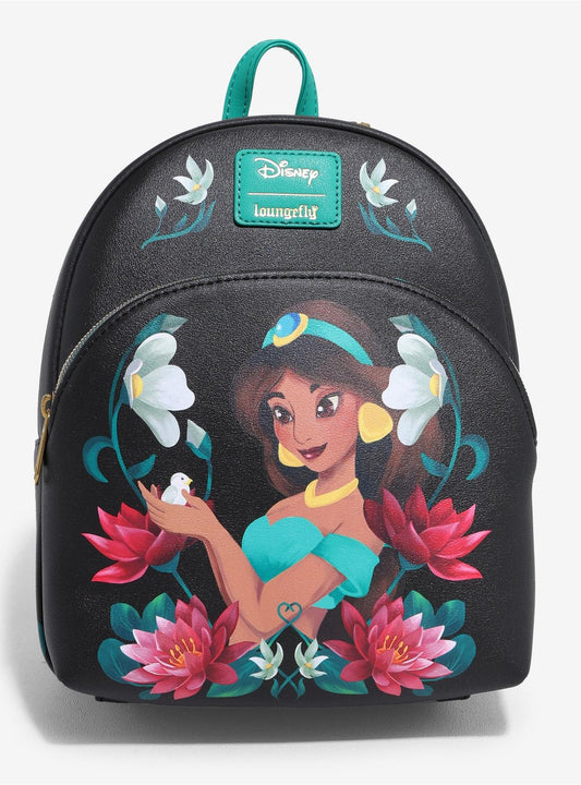 Disney Aladdin Jasmine Jeweled Toned Floral Mini Backpack