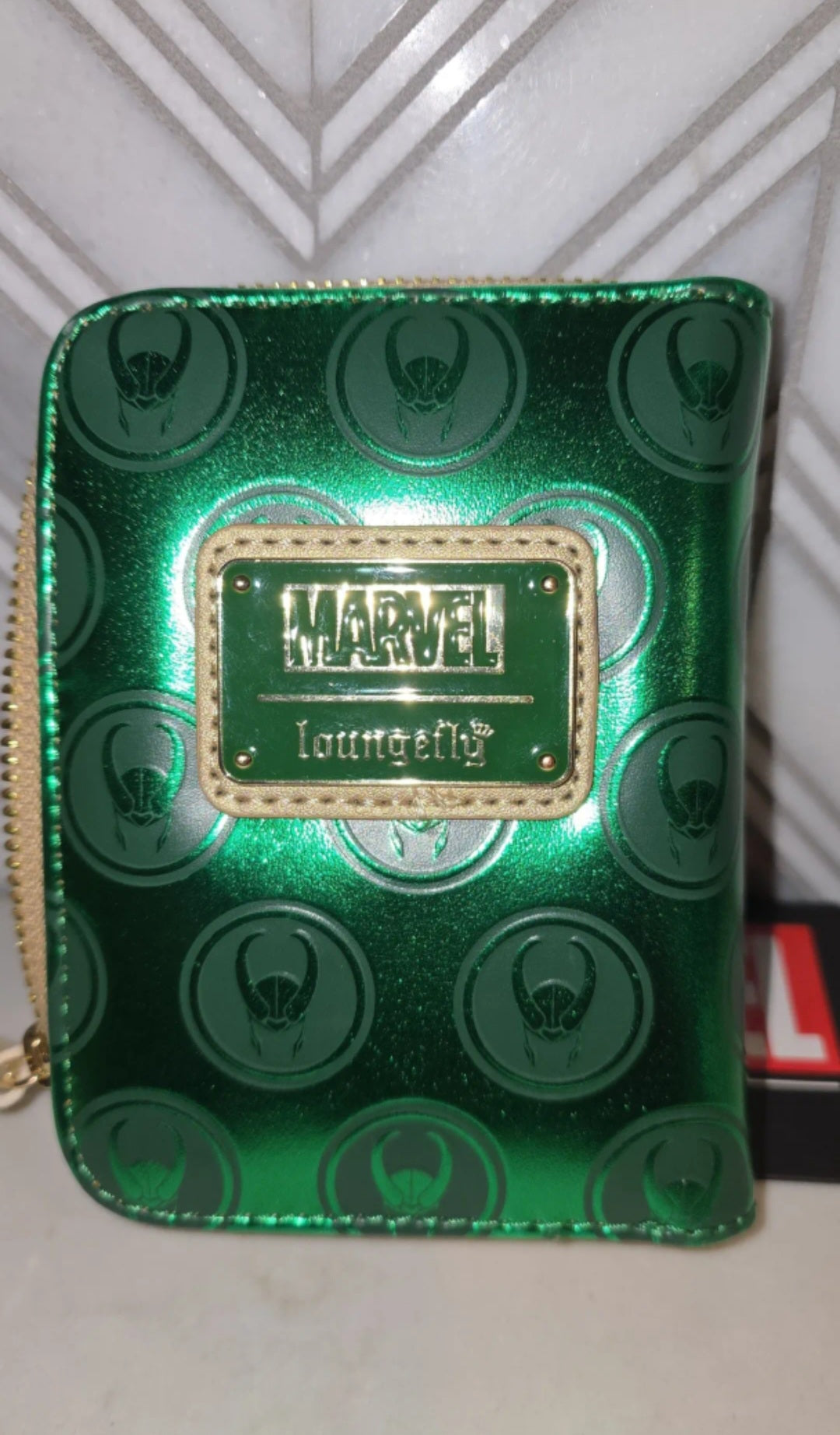 Disney Marvel Loki Metallic Zip Around Wallet