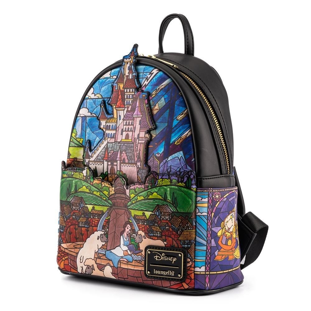 Disney Beauty and the Beast Belle Princess Castle Series Stained Glass Mini Backpack
