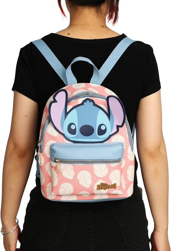 Disney Stitch Pink Leaf Mini Backpack