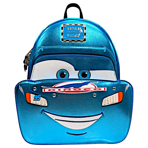 Disney Pixar Cars Dinoco Lightening McQueen Blue Metallic Mini Backpack