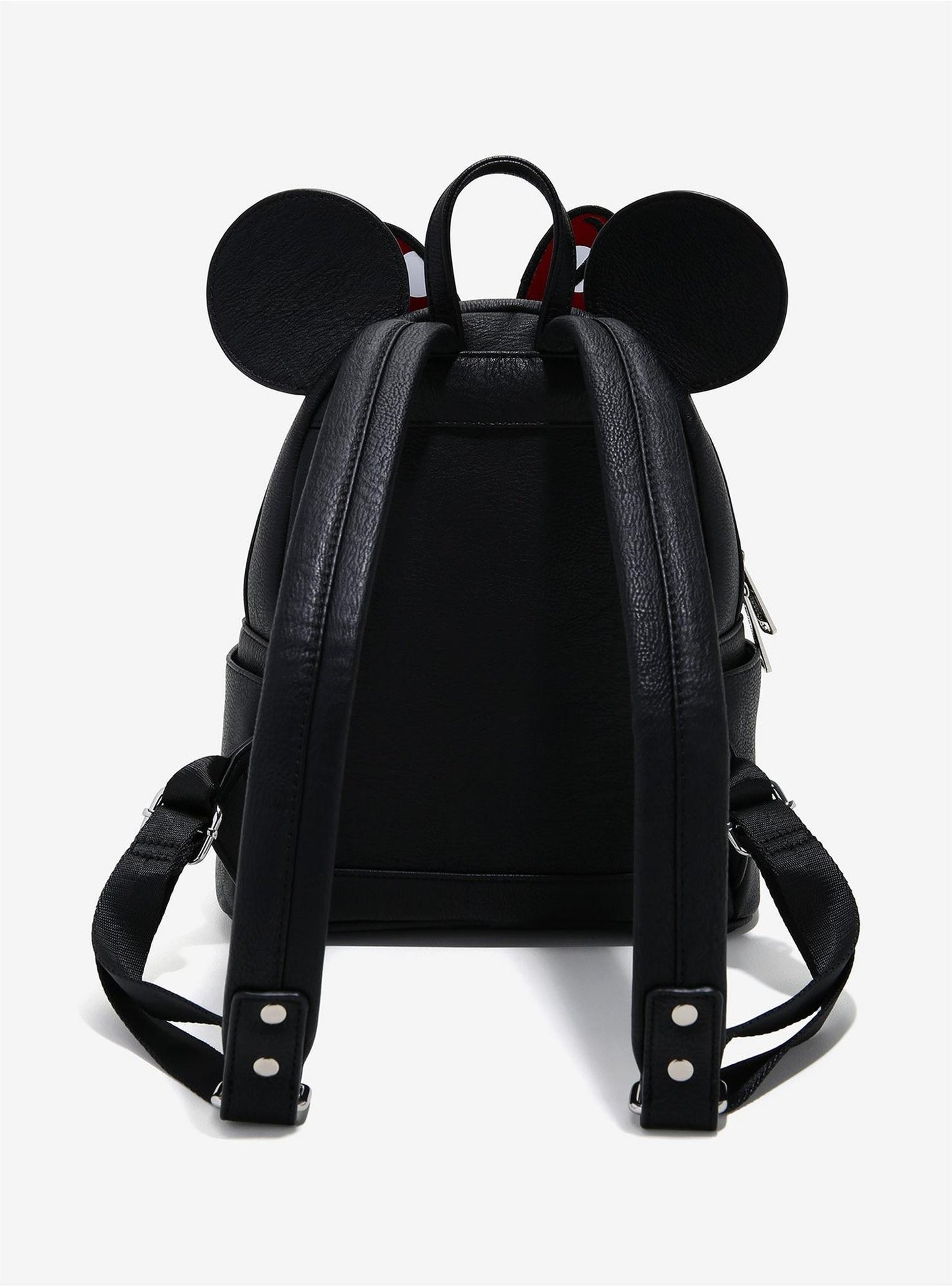 Disney Minnie Mouse Black Classic Quilted Stud with Red Polka Dot Bow Mini Backpack