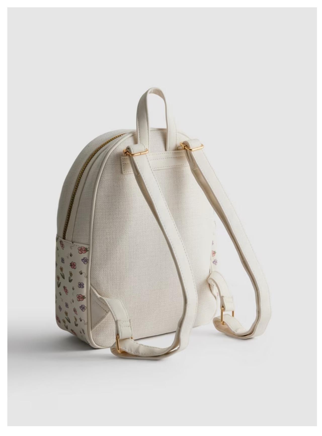 BP: Primark Disney Winnie the Pooh Cream Canvas Floral Backpack