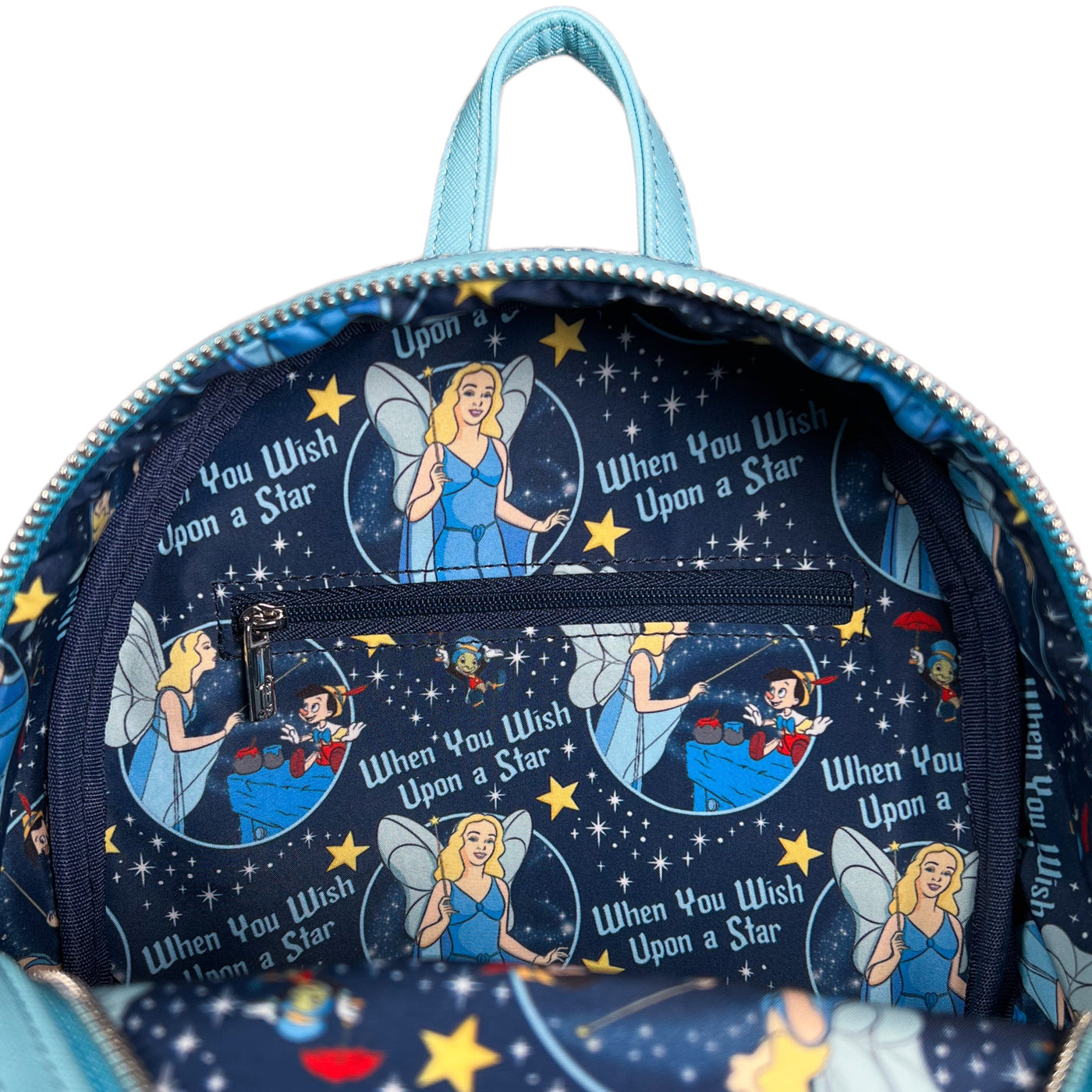 Disney Pinocchio Blue Fairy Light Up Sequin Mini Backpack