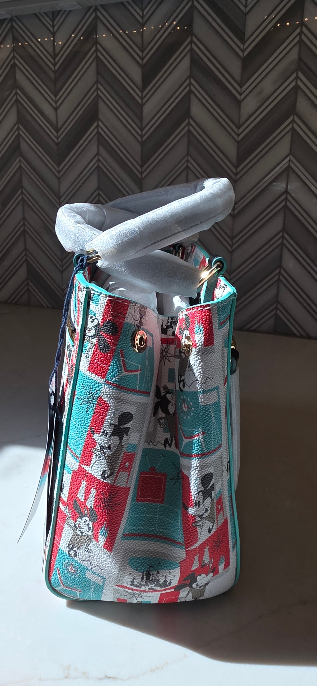 CB: Disney Dooney and Bourke 1950s Sketchbook Mickey Mouse Crossbody Hand Bag with COA