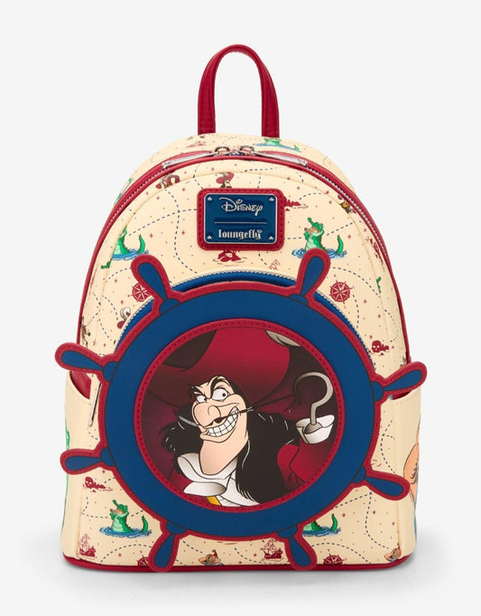 Disney Peter Pan Captain Hook Moveable Wheel Mini Backpack