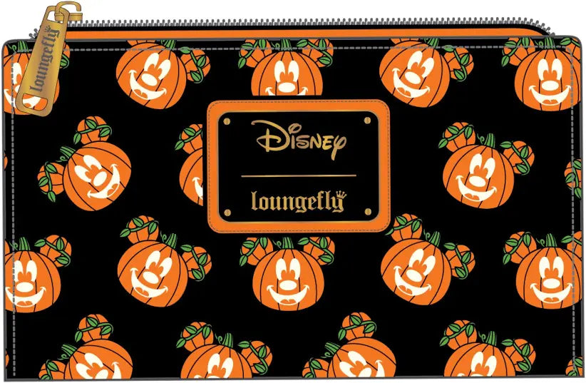 Disney Mick-O-Lantern GITD Glow in the Dark Pumpkin Flap Wallet