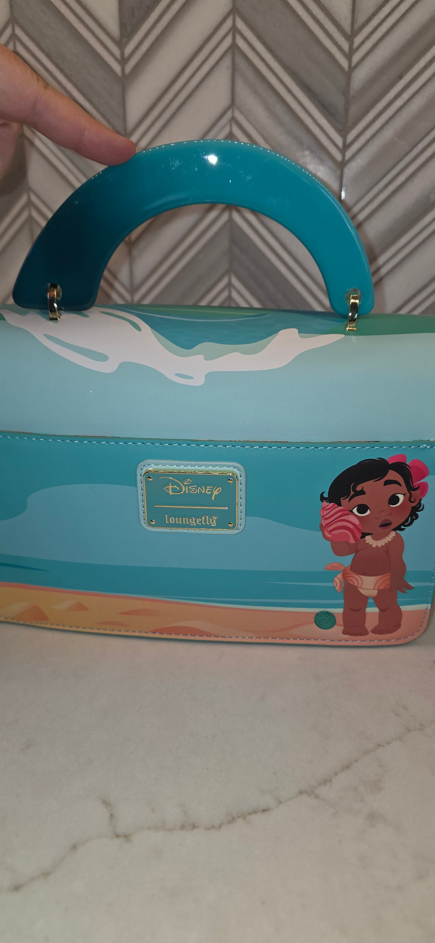 CB: Loungefly Disney Moana Ocean Wave Handle GITD Glow in the Dark Crossbody Bag