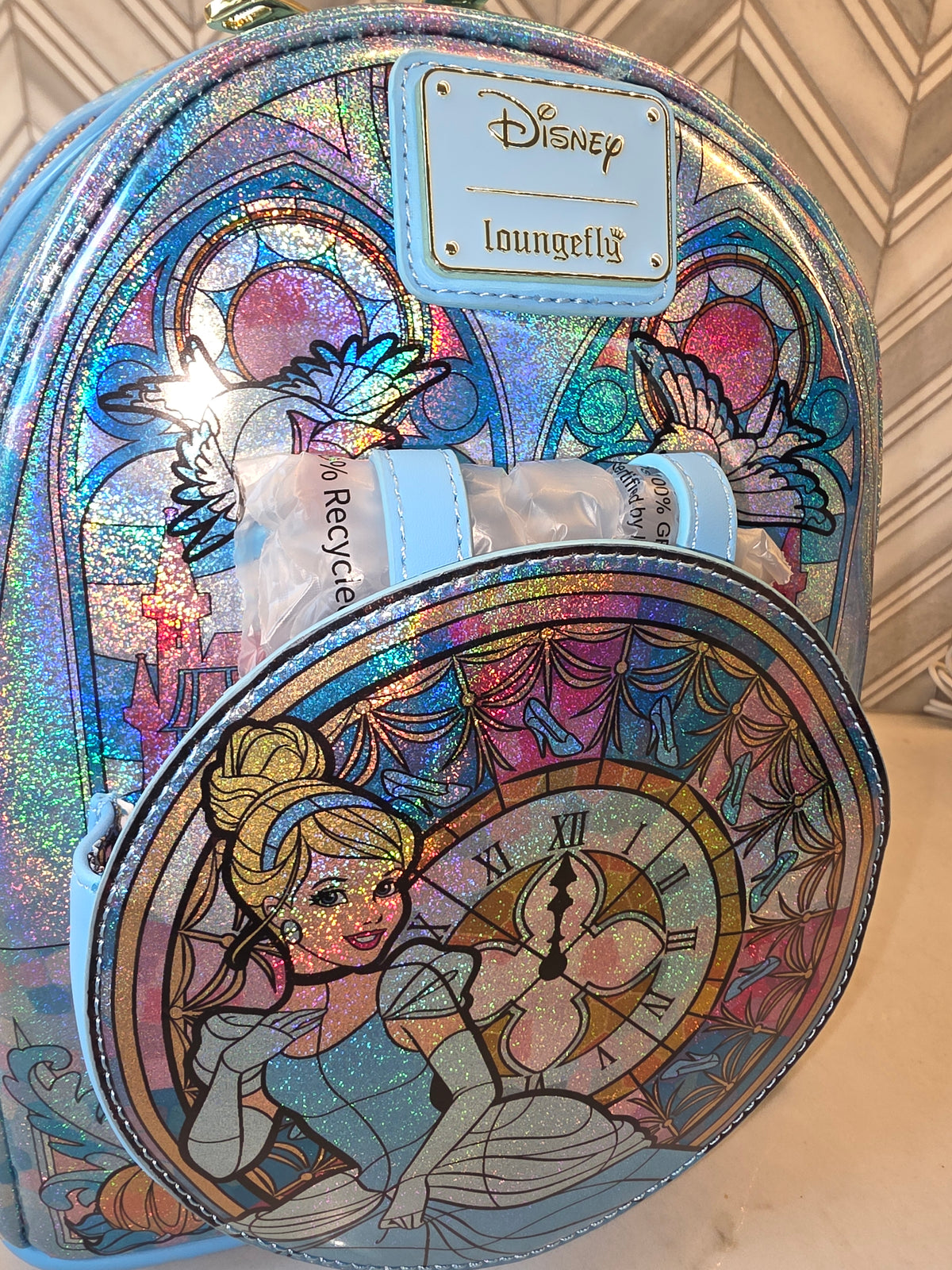 BP: Loungefly Disney Cinderella Amazon Exclusive Stained Glass Mini Backpack