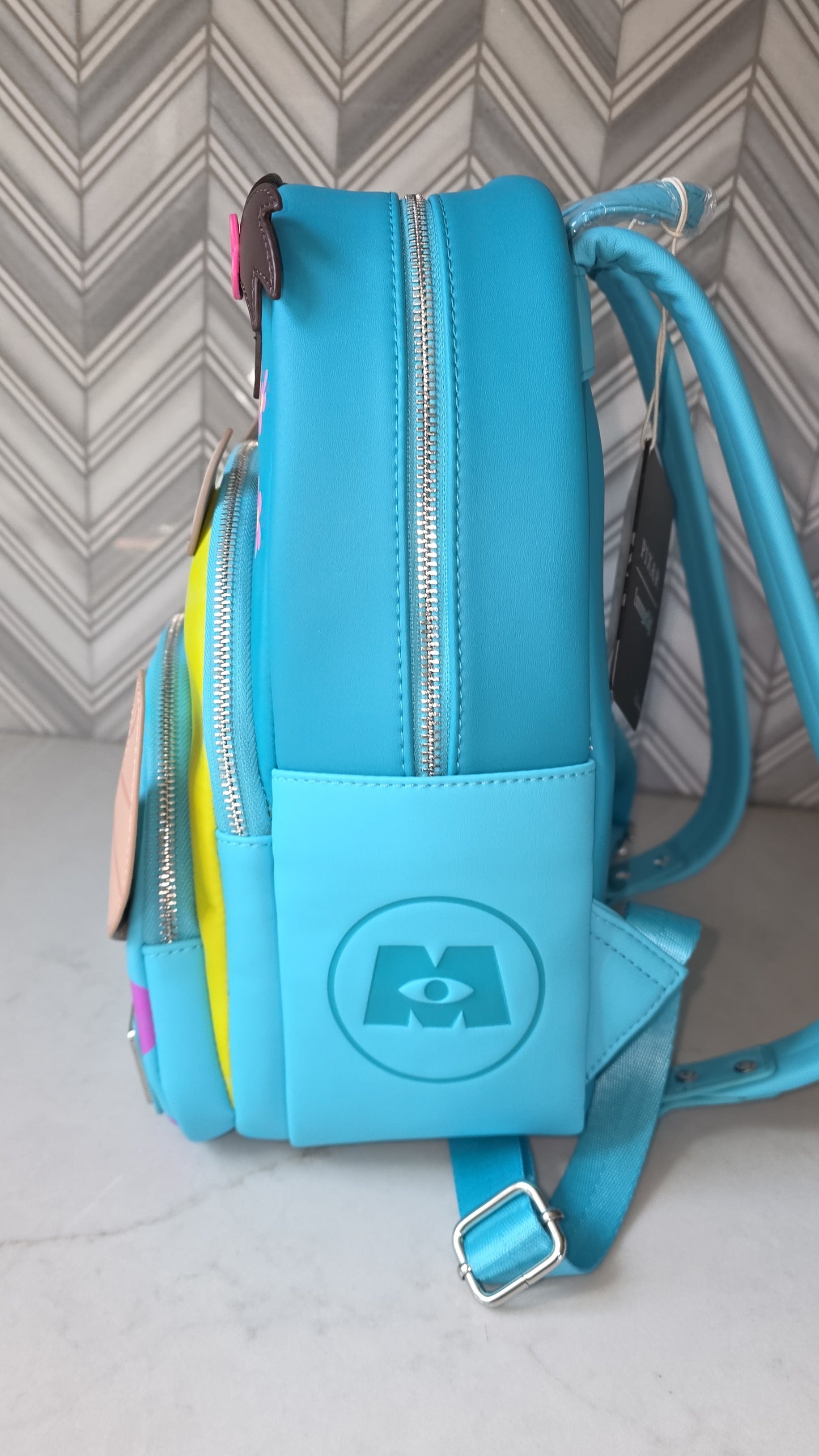 Disney Pixar Monster's Inc Retired Multi-Character Triple Pocket Mini Backpack