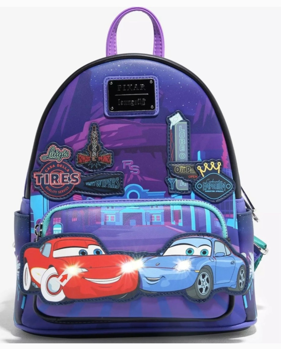 Disney Pixar Cars Lightening + Sally Nite Scene Mini Backpack