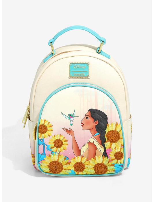 Disney Pocahontas RARE Embossed Sunflower Mini Backpack