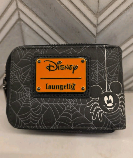 WALLET: Disney Minnie Mouse Spider GITD Glow in the Dark Accordion Zip Around Wallet