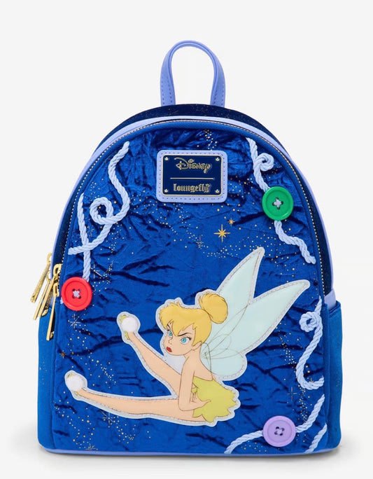Disney Peter Pan Tinkerbell Light Up Sassy Button Velvet Mini Backpack