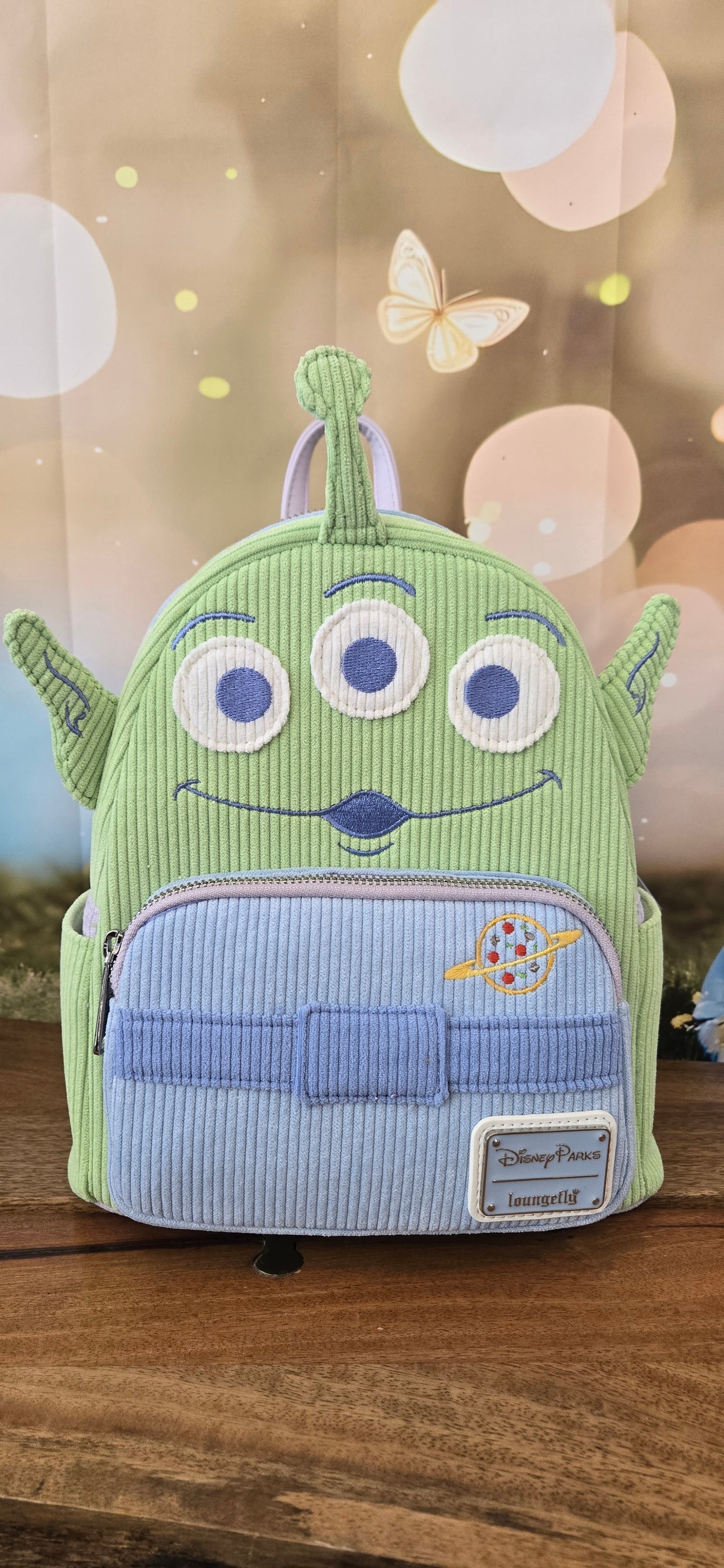 Disney Parks Pixar Toy Story Alien The Claw Corduroy Mini Backpack