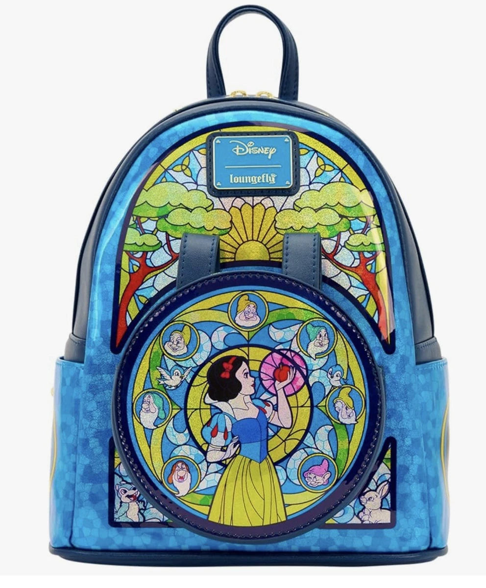 Disney Snow White and The Seven Dwarfs Stained Glass Mini Backpack with Ear Holder
