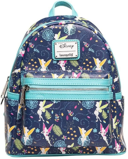 Disney Peter Pan Tinkerbell Teal GITD Glow in the Dark AOP Mini Backpack
