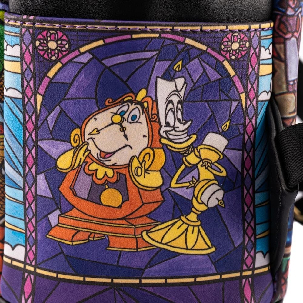 Disney Beauty and the Beast Belle Princess Castle Series Stained Glass Mini Backpack