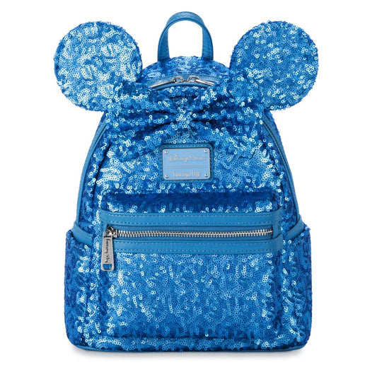 Disney Parks Blue Hydrangea Sequin Mini Backpack