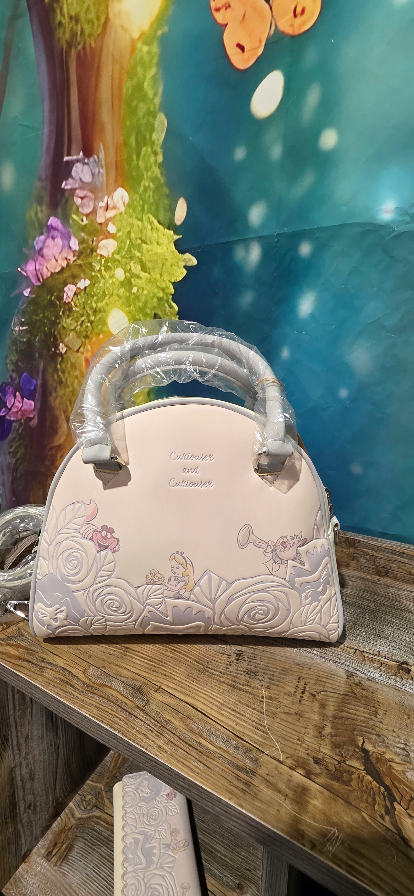 BUNDLE: Loungefly Disney Alice in Wonderland Curious and Curiouser RARE AND RETIRED Crossbody and Matching Wallet