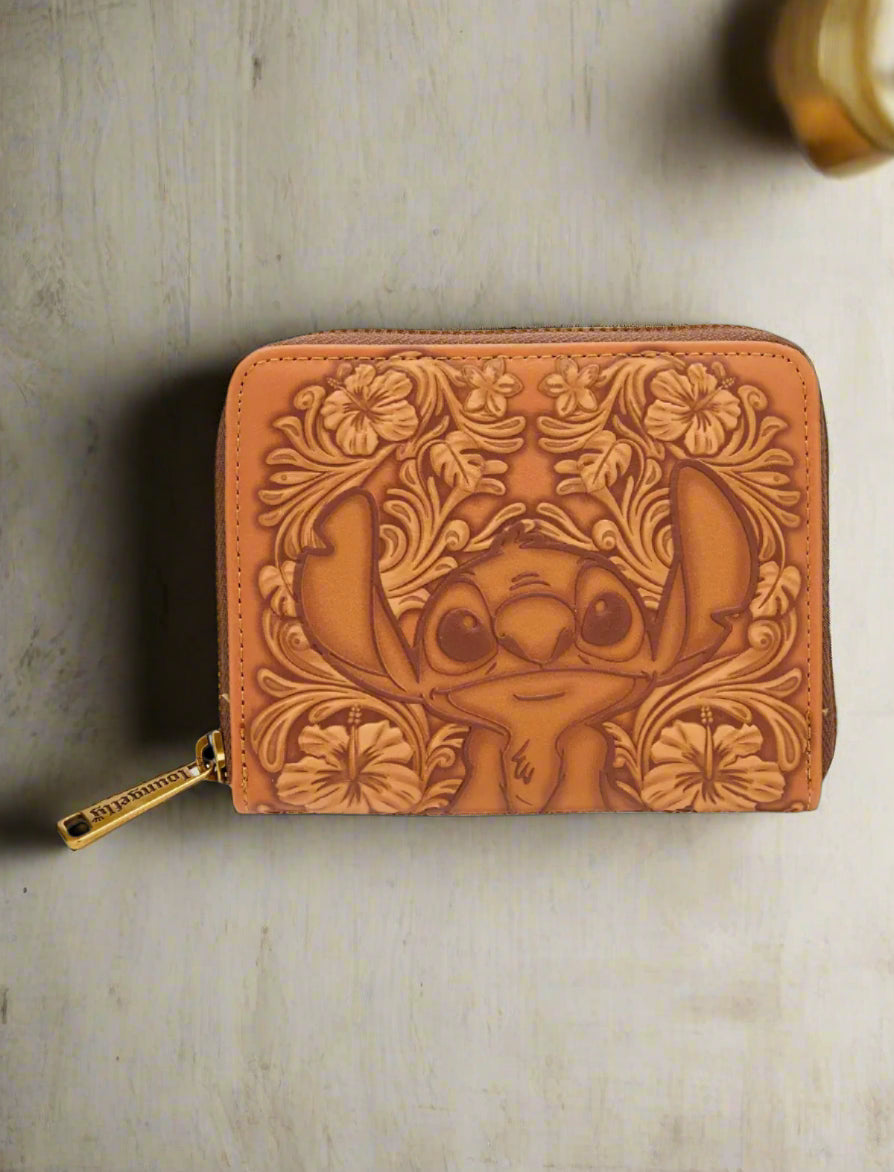 Disney Stitch Tooled Brown Wallet